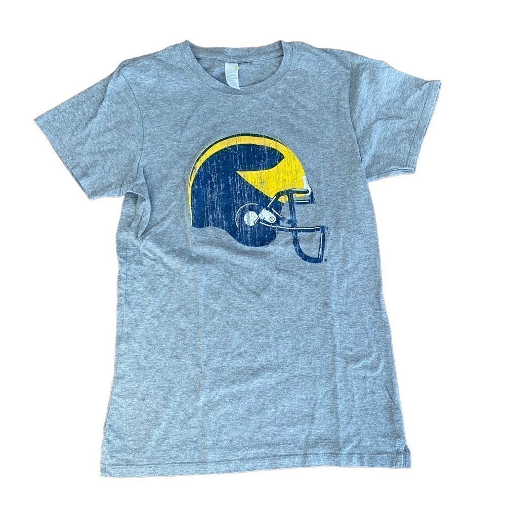 Michigan Wolverines Football Tee Shirt Large Fitted Baby Tee
